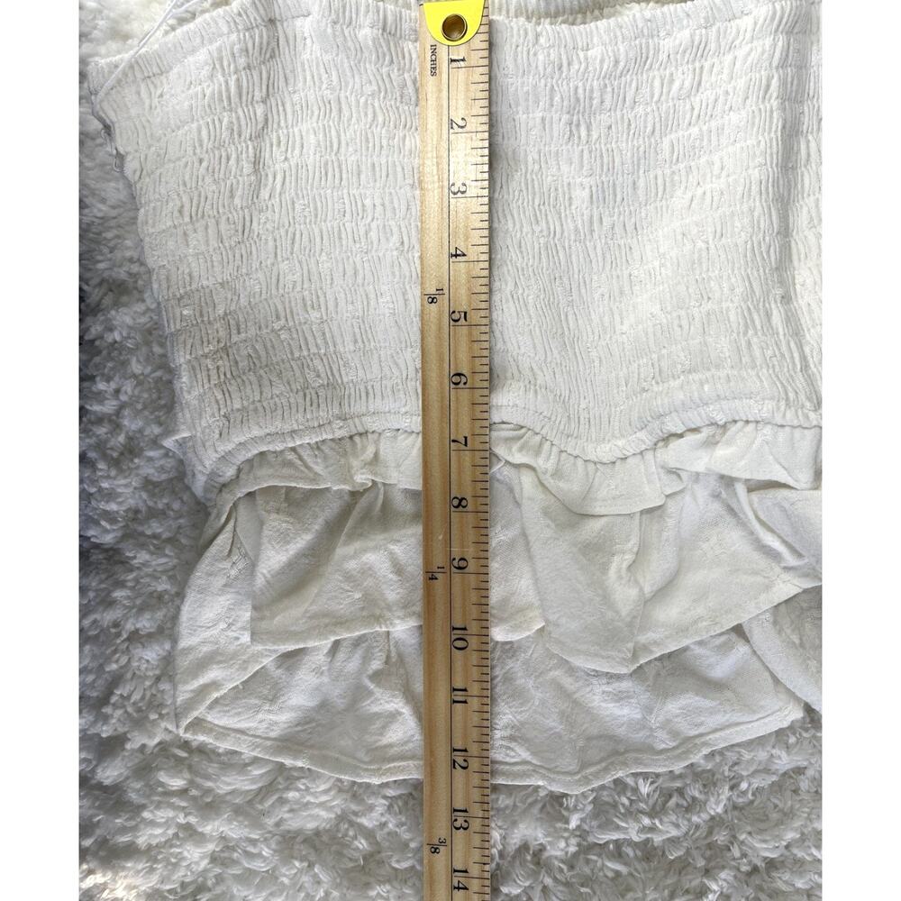 Sienna Sky Tank Top White Tiered Ruffle Eyelet Smocked Cropped Top Juniors XL - Picture 8 of 11